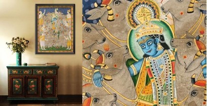 Banwari . बनवारी ☙ Pichwai Painting ☙ Shrinathji Gopasthami Pichwai - I { 18 x 24 inch } ~ 2